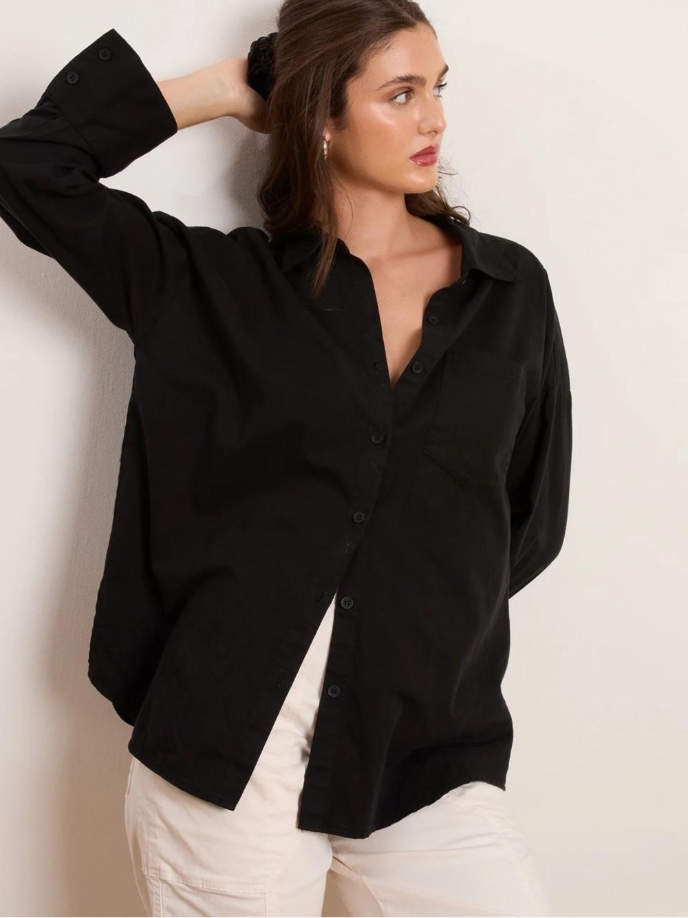 NWT H&M Divided Black Button Down